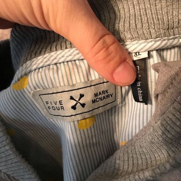 Five Four x Mark McNairy Light Gray Lightweight Cotton Chambray Bomber Jacket XL - Picture 3 of 4